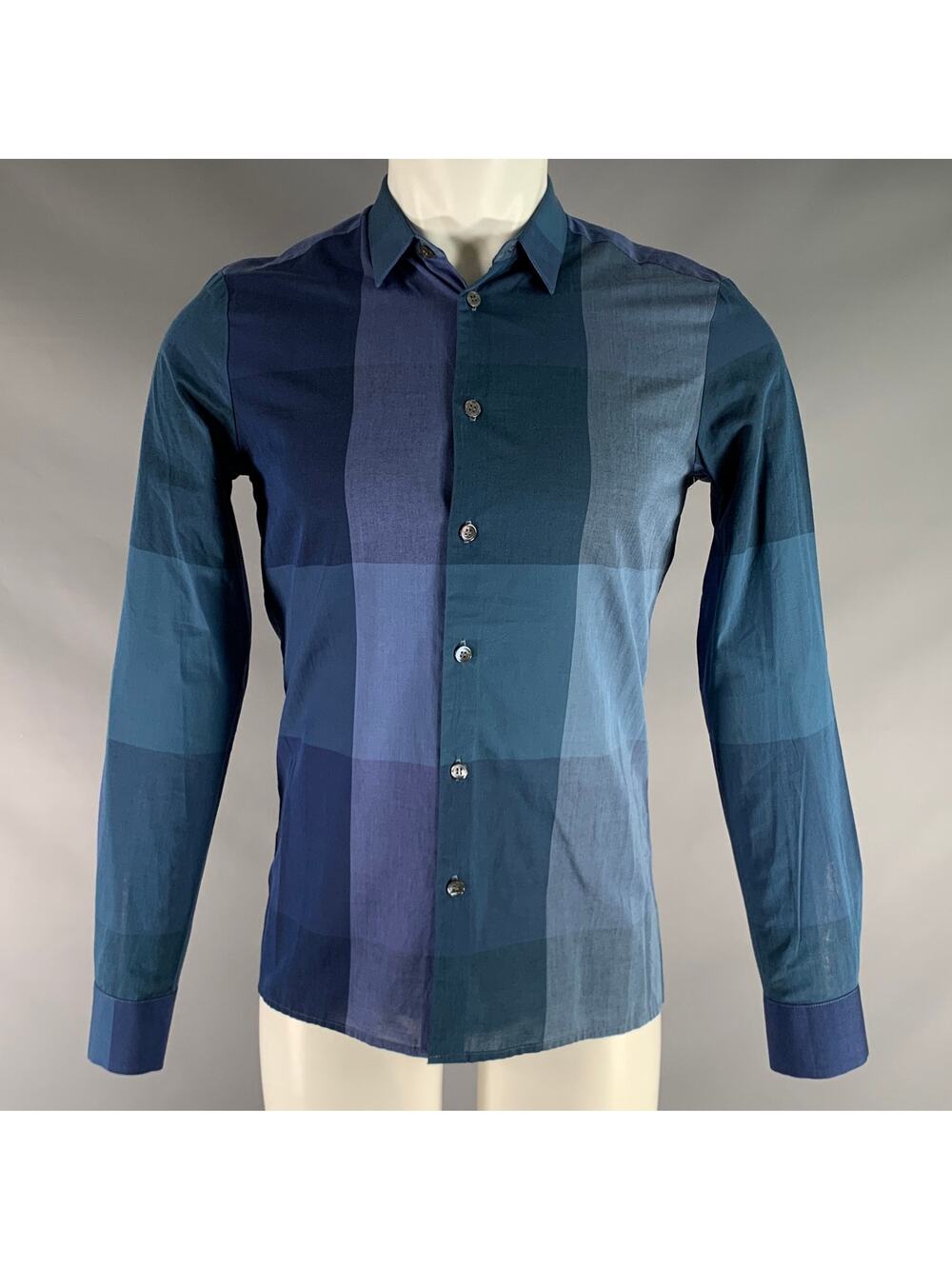 STEPHAN SCHNEIDER Size S Blue Checkered Cotton Button Up Long Sleeve Shirt